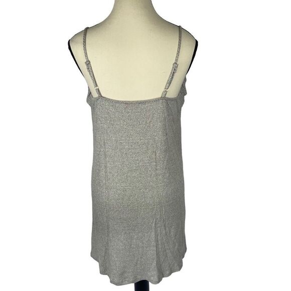 Anthropologie Maronie Women’s Gray Ruffled mini Sundress W/Adjustable Strps Sz M - Picture 7 of 8